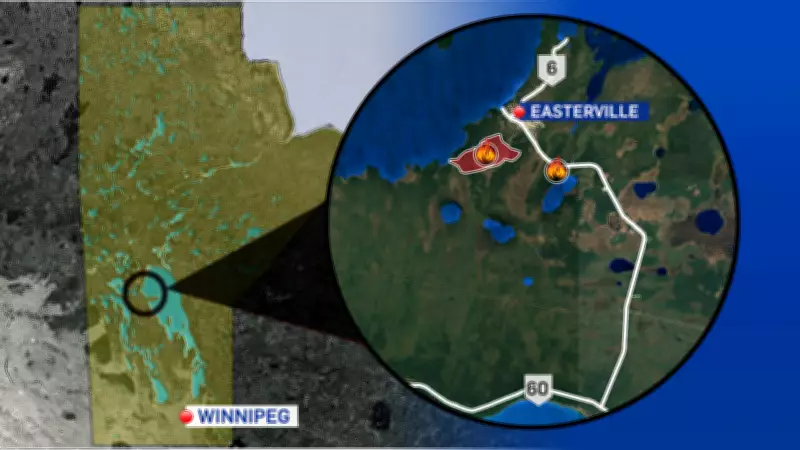Out-of-Control Wildfire Threatens Central Manitoba Communities Near Easterville