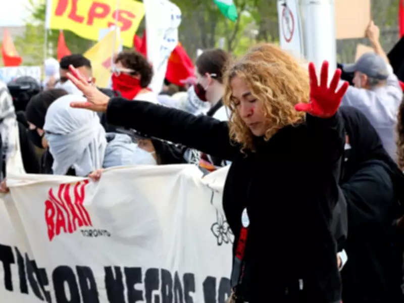 Protesters Rally Against Canada's Largest Arms Show CANSEC in Ottawa