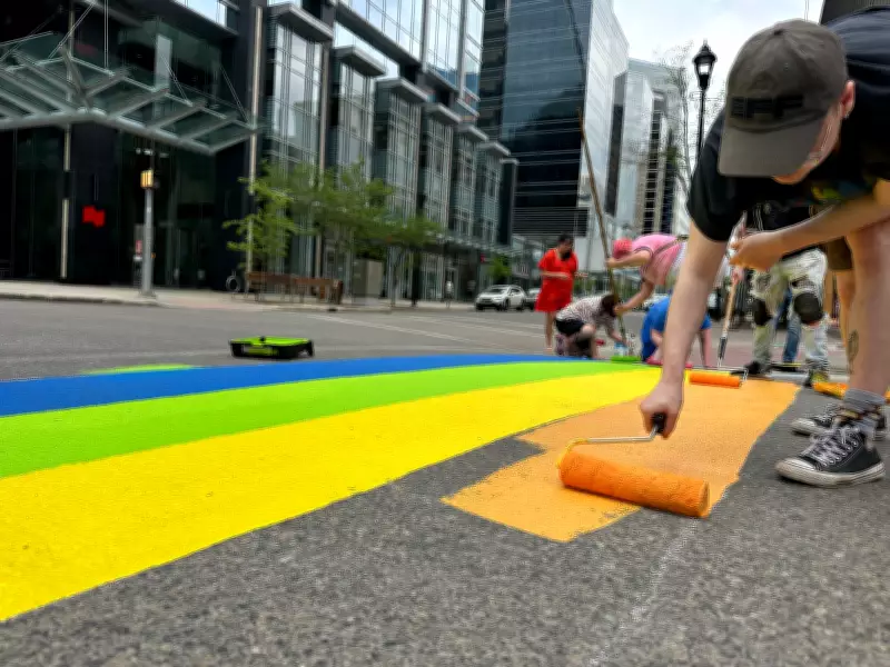 Regina Volunteers Paint LGBTQ+ Crosswalk to Kick Off Pride Month