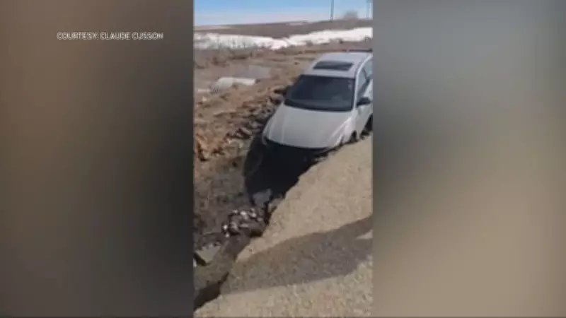 Sask. Driver Recounts Close Call After Highway 335 Collapse Due to Flooding