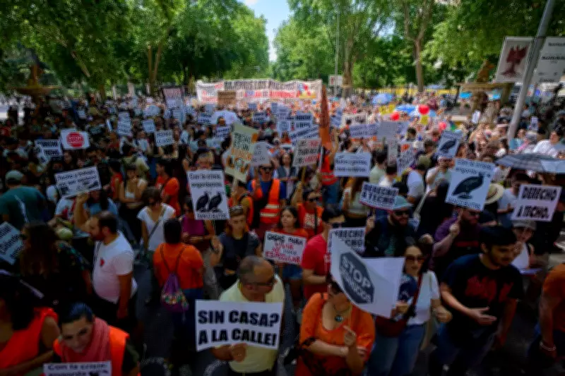 Thousands in Madrid protest soaring housing costs amid Spanish crisis