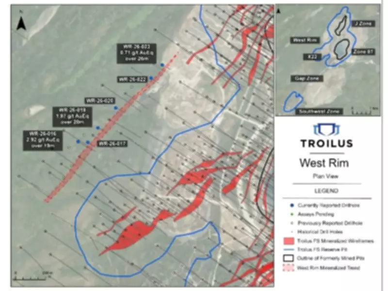 Troilus Expands West Rim Discovery with High-Grade Gold Near Reserve Pit