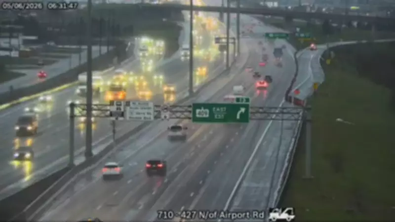 Truck rollover oil spill closes Hwy. 427 ramps to EB Hwy. 409