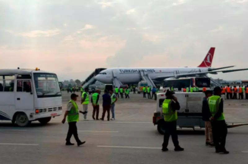 Turkish Airlines Jet Evacuated After Landing Gear Smoke at Kathmandu Airport