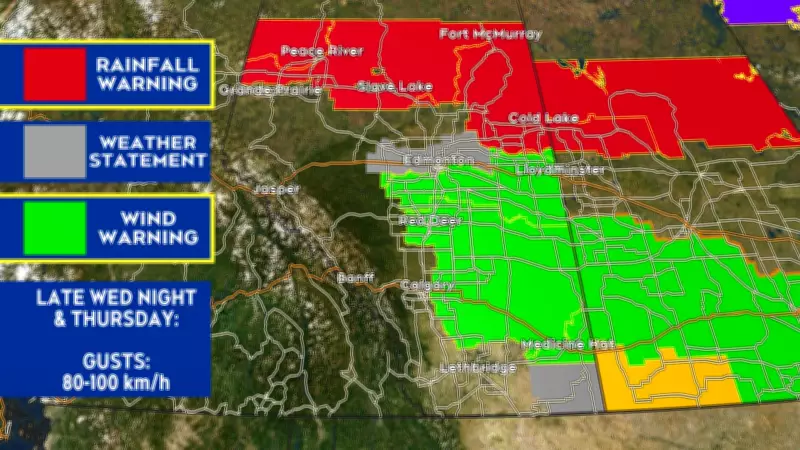 Wind Storm Set to Slam Alberta on Thursday, Warnings Issued