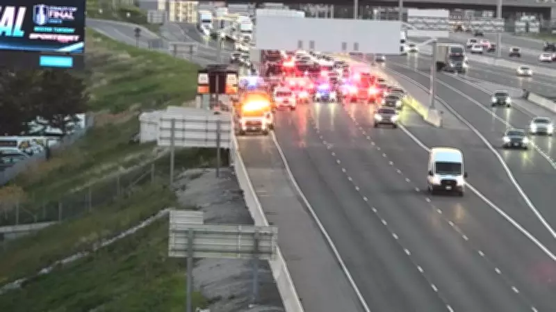 Woman dies in multi-vehicle crash on Highway 401 in Mississauga