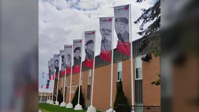 Barrie Legion Honors WWII Veterans on VE Day with Flag Display