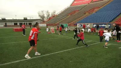Calgary Stampeders Rookies Lead Youth Football Camp at McMahon Stadium