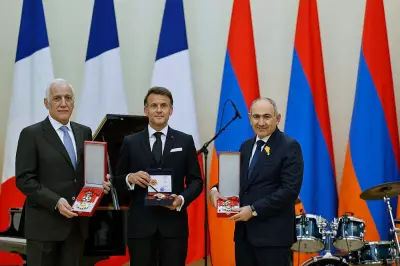 Macron Sings Aznavour Ballad with Pashinyan at State Dinner in Armenia
