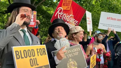 Met Gala Protester Confronts Bezos: 'Your Red Carpet Is Stained with Blood'