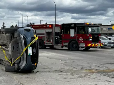 Multi-vehicle collision in Winnipeg Meadowood tips vehicle, causes disruption