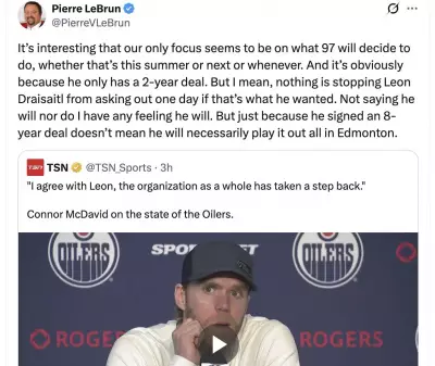 Oilers Fans Erupt at LeBrun's Draisaitl Trade Speculation