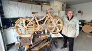 Calgary Retiree Crafts Unique Wooden Bicycle from Birch, Walnut, Oak, Maple