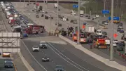 Dump Truck Crash Snarls Traffic on Hwy. 401 in Mississauga
