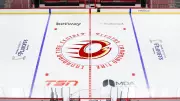Ottawa Charge Logo Painted on Canadian Tire Centre Ice for PWHL Playoffs