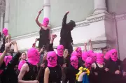 Protesters in Pink Balaclavas Swarm Russia's Venice Biennale Pavilion