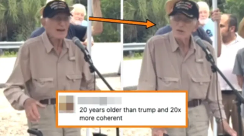 101-Year-Old WWII Veteran Calls Out Fascism at Florida Detention Camp Vigil