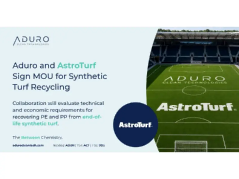 Aduro Clean Technologies and AstroTurf Partner to Recycle Synthetic Turf