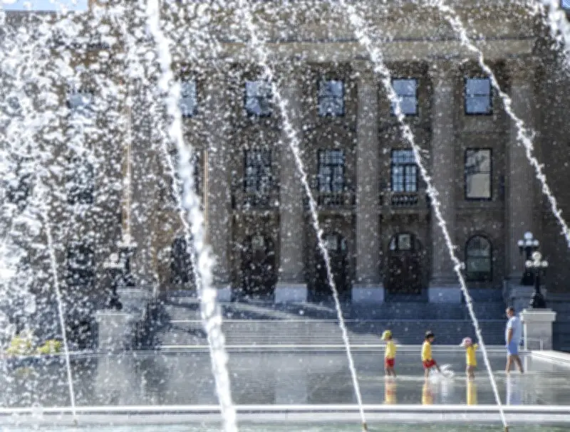 Alberta Legislature Reflecting Pool Reopens After Three-Week Leak Delay