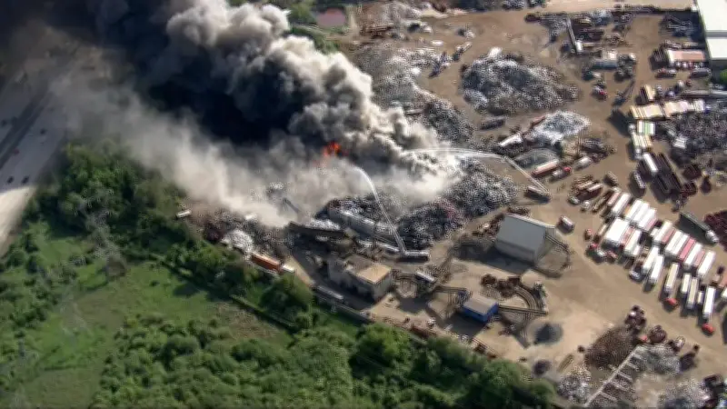 Brampton Fire Crews Battle 'Very Stubborn' Blaze at Scrap Metal Yard