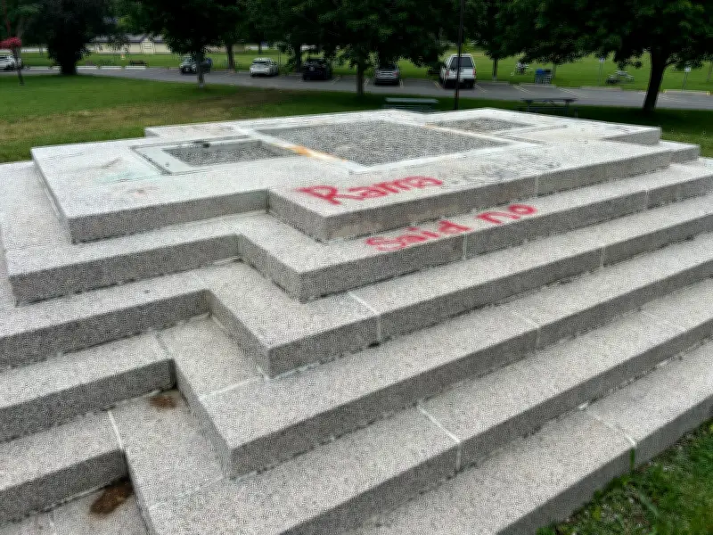 Champlain Monument Quietly Removed from Storage Location in Barrie