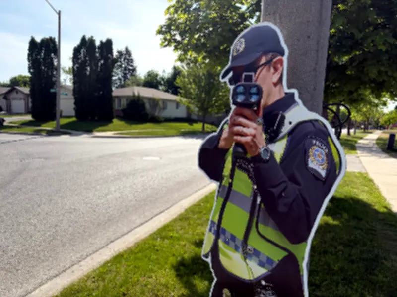 Cutout Cops Keep an Eye on Barrie Roads for Traffic Safety