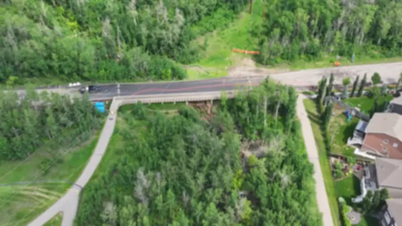 Edmonton Road Closed After Heavy Rain Causes Erosion, Raising Emergency Access Concerns