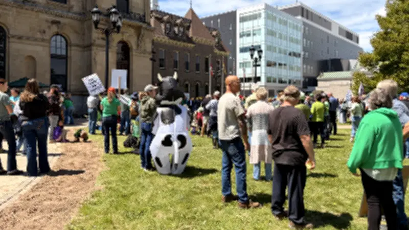 Farmers Protest Privatization Plans for Vet Services at N.B. Legislature