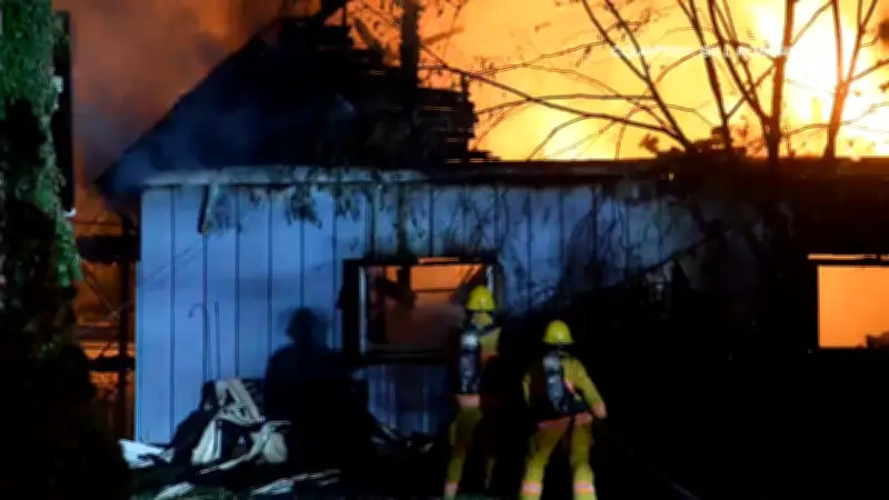 Fire destroys garage in North Kentville, N.S. on June 25, 2026