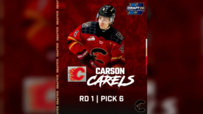Flames Select Defenceman Carson Carels in First Round of NHL Draft