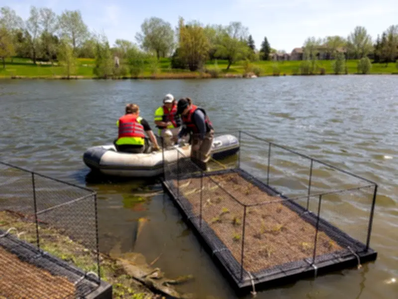 Floating Wetlands Installed in Regina Storm Ponds to Improve Water Quality
