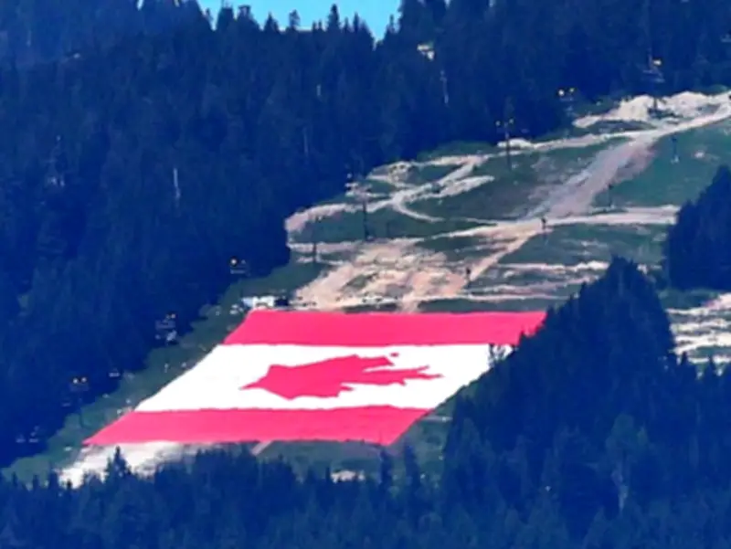Grouse Mountain Unveils Largest Canadian Flag on a Mountain Ahead of World Cup