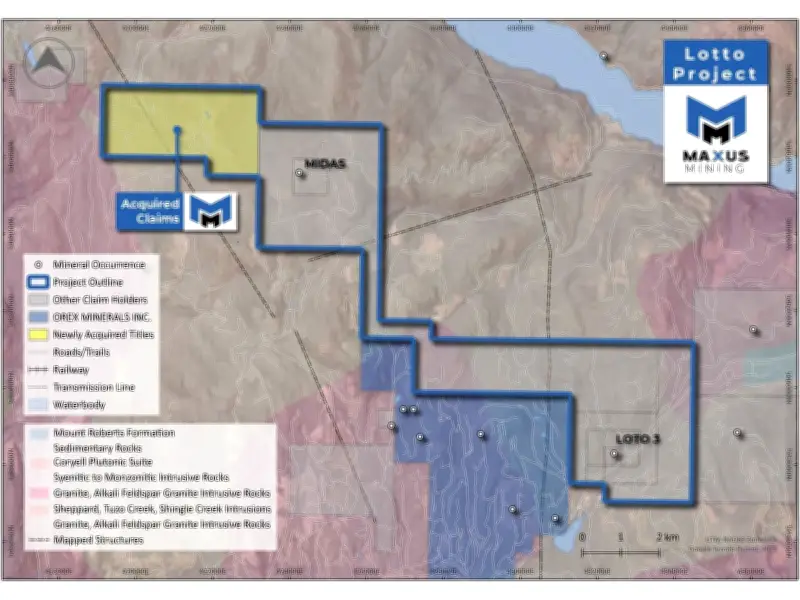 Maxus Mining Expands Lotto Tungsten Project by 27% in BC