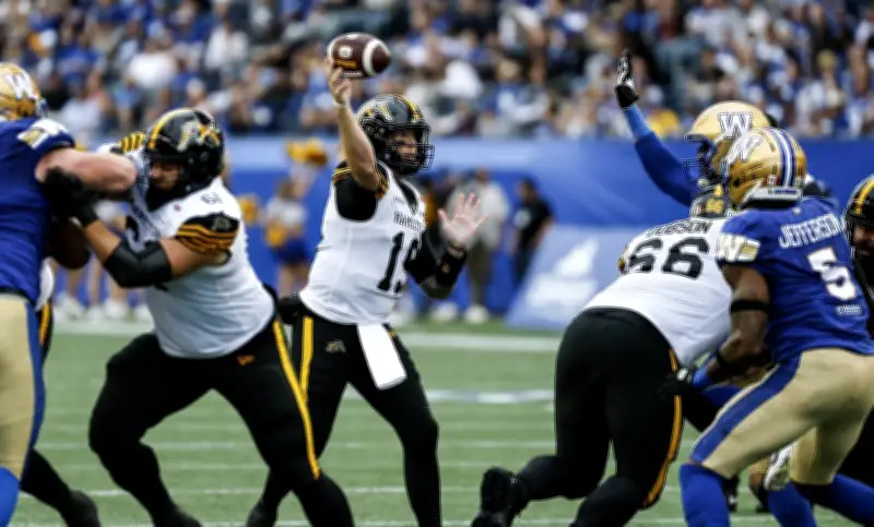 Mitchell Throws 3 TDs in Ticats' 37-27 Win Over Blue Bombers