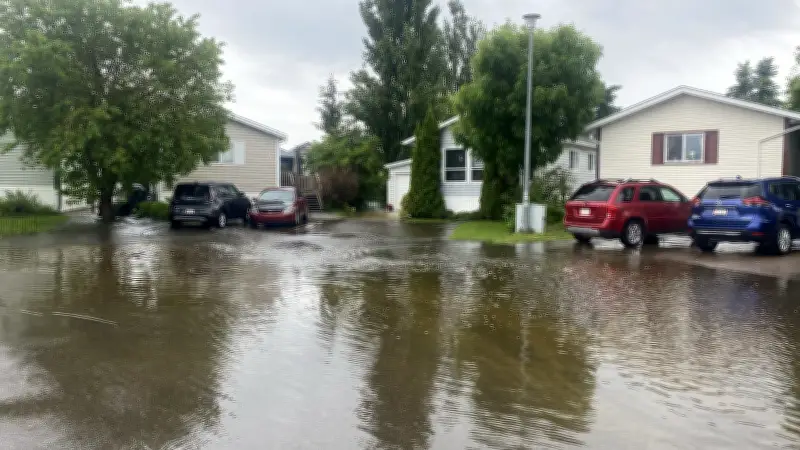 Sherwood Park Communities Hit by Flooding as Rain Persists