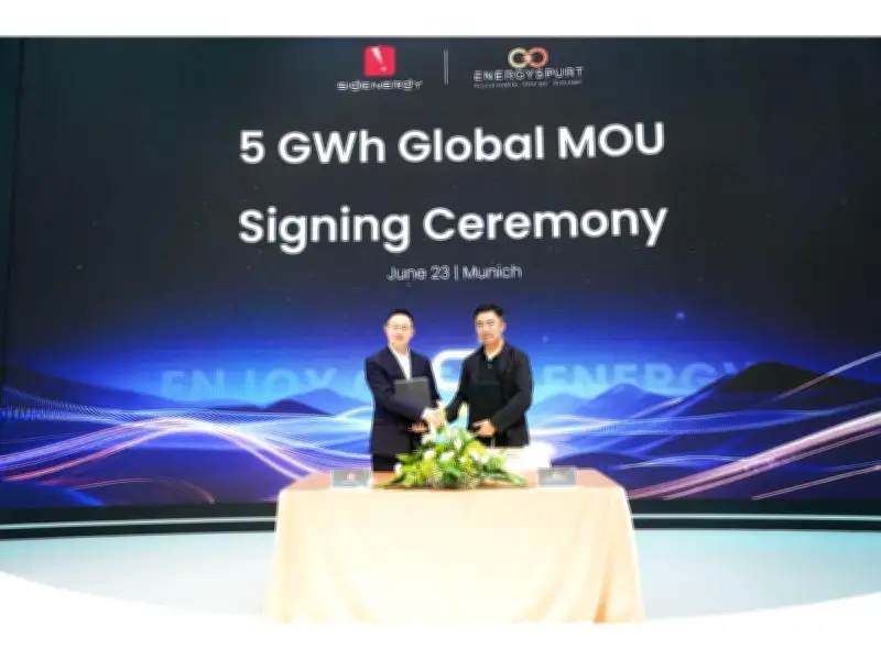 Sigenergy Secures Over 20 GWh in Energy Storage Deals at Intersolar Europe 2026