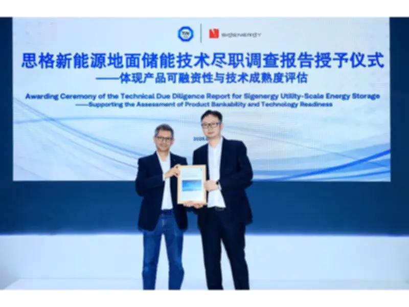 Sigenergy SigenTerra Secures TÜV SÜD Bankability Report at SNEC 2026