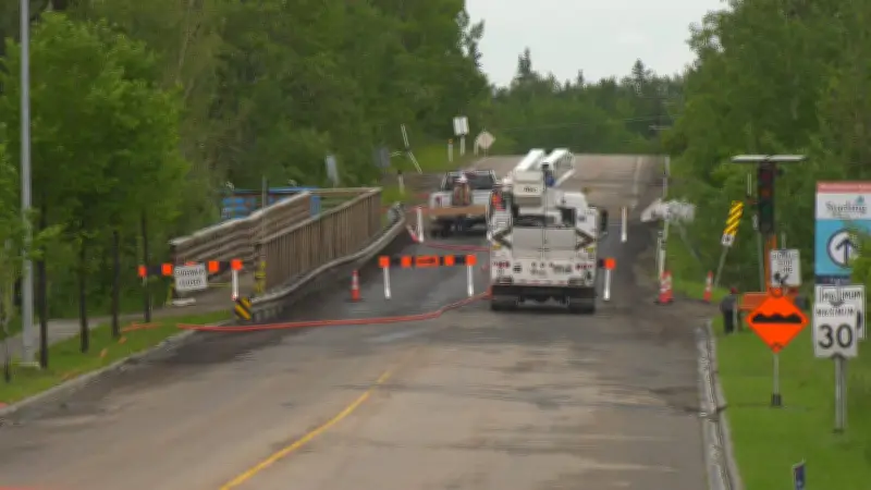 Slope erosion closes portion of road in northwest Edmonton
