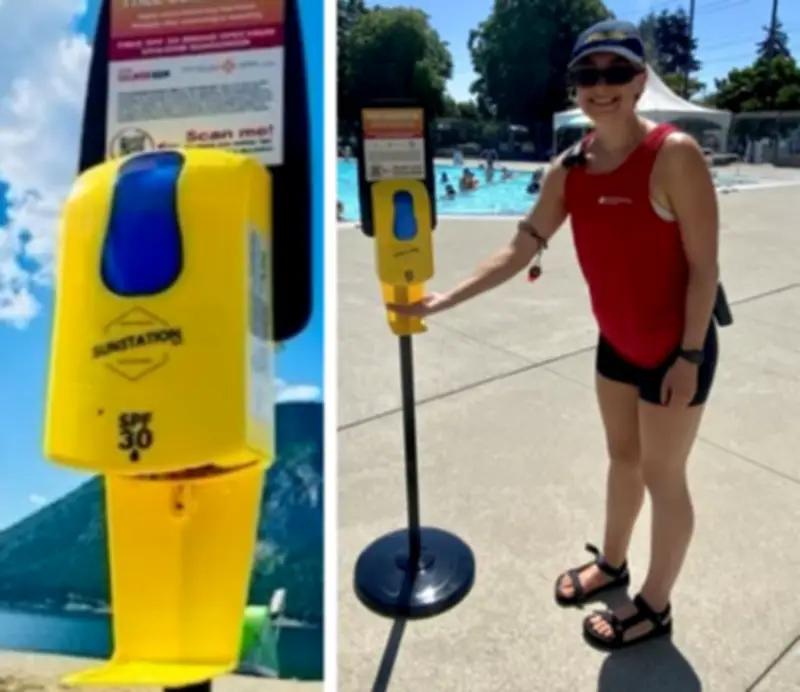Sunscreen dispensers available in Seguin Township for skin cancer prevention