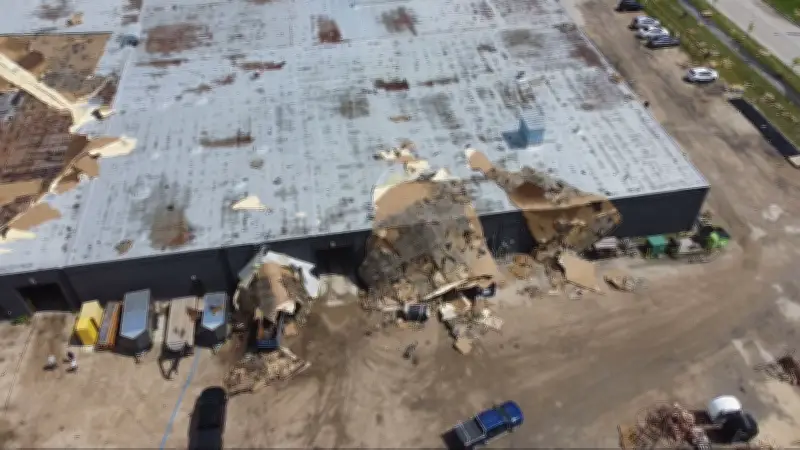Suspected Tornado Rips Roof Off Manitoba Industrial Building, $30M Damage