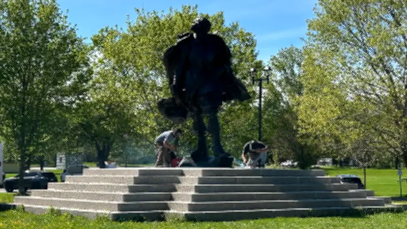 Tarped-Up Questions Raised After Controversial Monument Exposed at Orillia Park