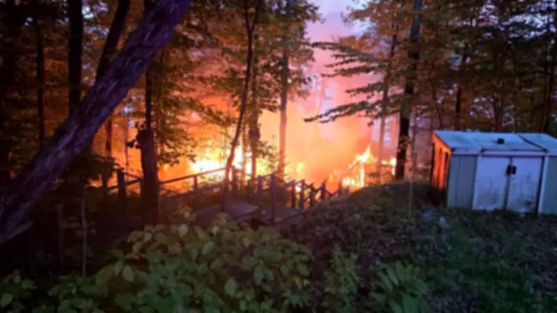 Trout Lake cottage destroyed in fire, owner safe: North Bay firefighters