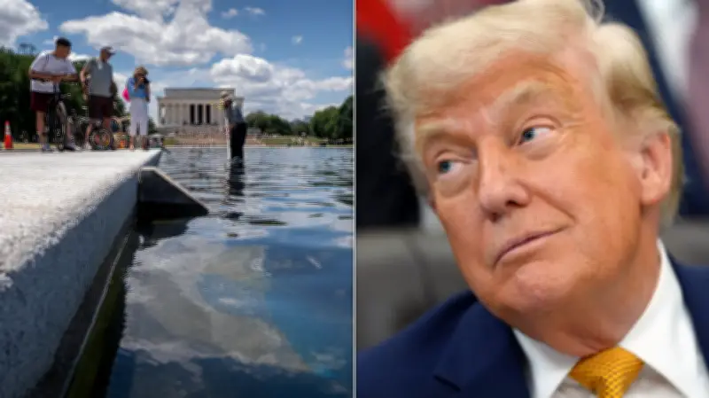 Trump Claims Vandalism at Lincoln Memorial Reflecting Pool
