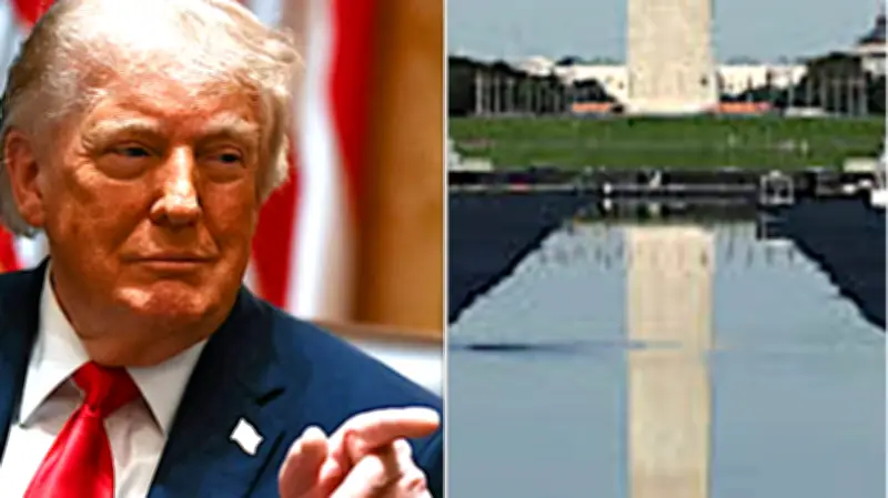 Trump Shares AI Video of Himself Hosing Tears Into Reflecting Pool