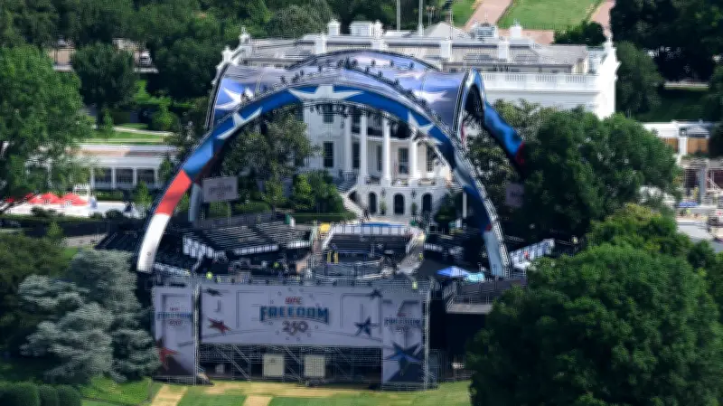 White House UFC Arena Lit Up Like Laser Show Ahead of Freedom 250 Fight