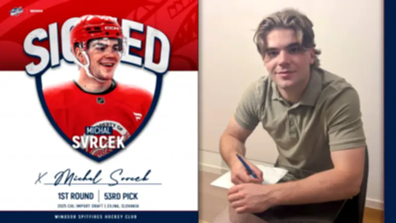 Windsor Spitfires Sign Michal Svrcek to OHL Scholarship Agreement
