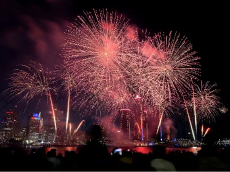 Windsorites Flock to Explosive Ford Fireworks Show Over Detroit River