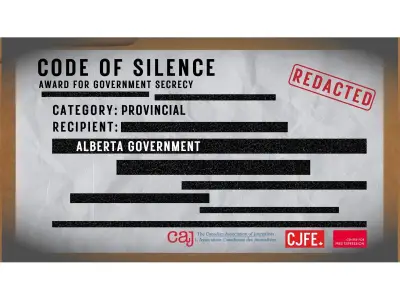 Alberta government wins Code of Silence Award for secrecy