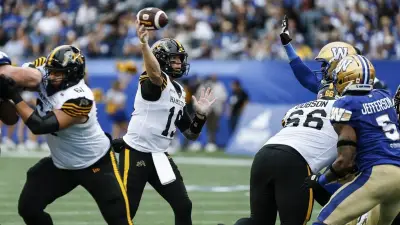 Bo Levi Mitchell Throws Three TDs in Tiger-Cats' Win Over Blue Bombers