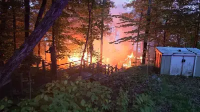 Trout Lake cottage destroyed in fire, owner safe: North Bay firefighters